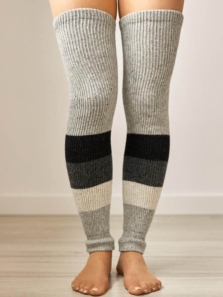 Ocieplacze / getry wełniane w paski