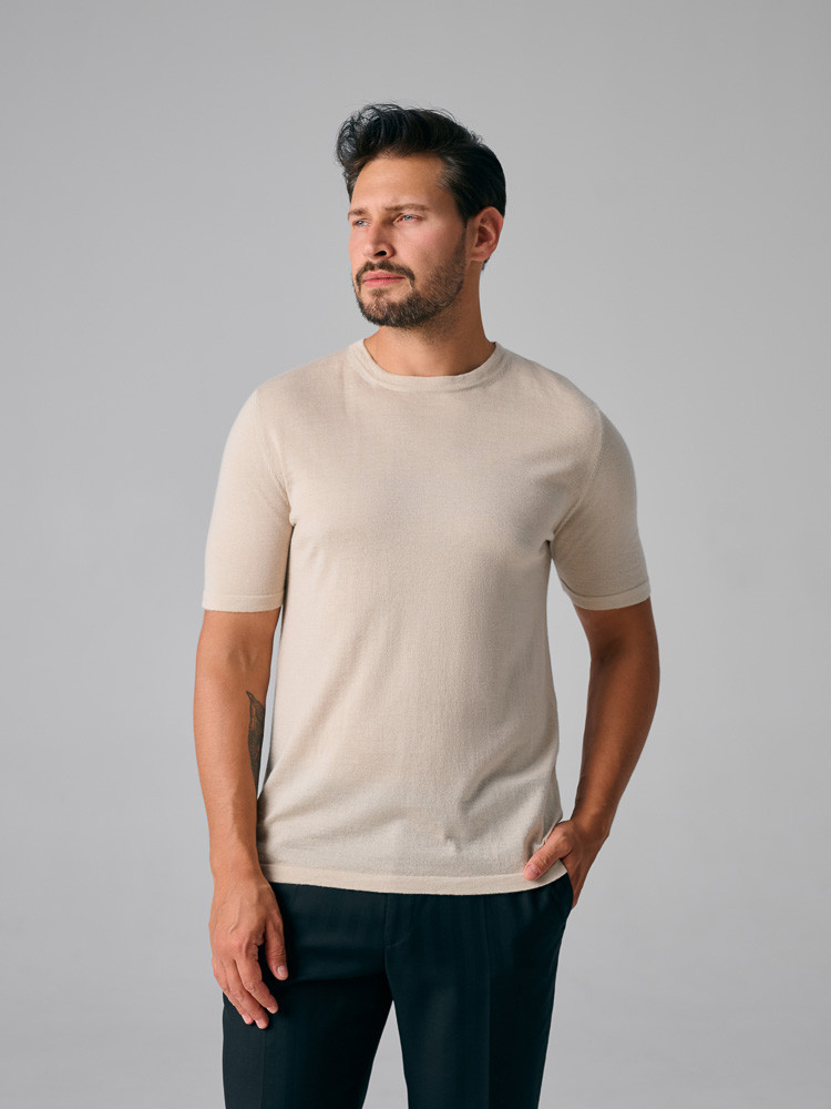 Klasyczna koszulka kaszmir z jedwabiem