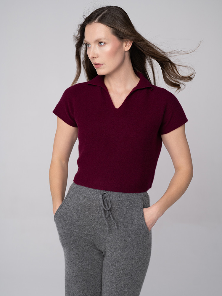 Kaszmirowa bluzka z kołnierzykiem