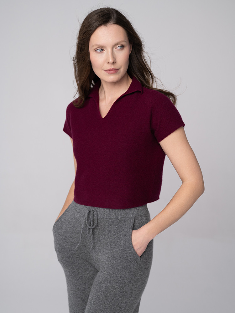 Kaszmirowa bluzka z kołnierzykiem