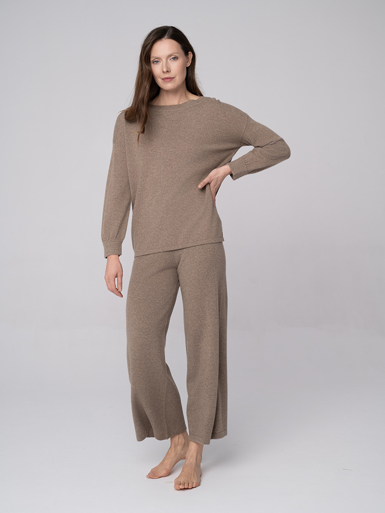 Dzianinowy komplet kaszmirowy