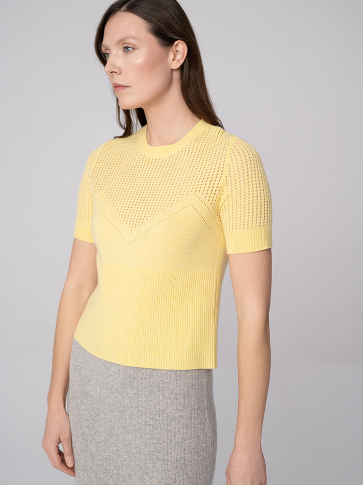 Bluzka kaszmirowa z ażurem