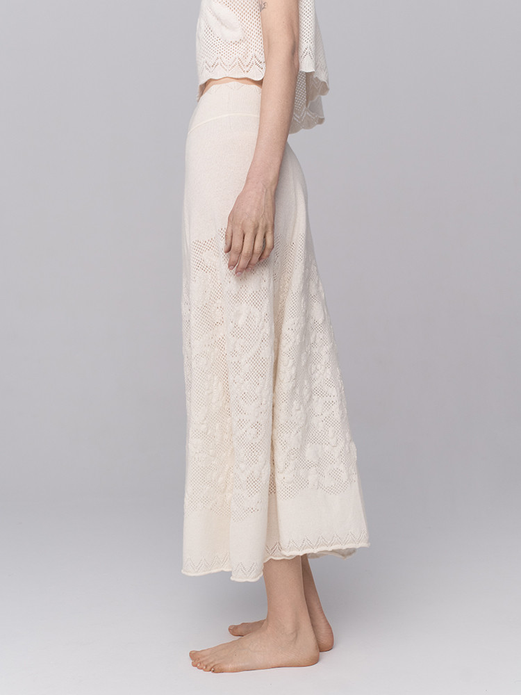 Spódnica kaszmirowa z ażurem