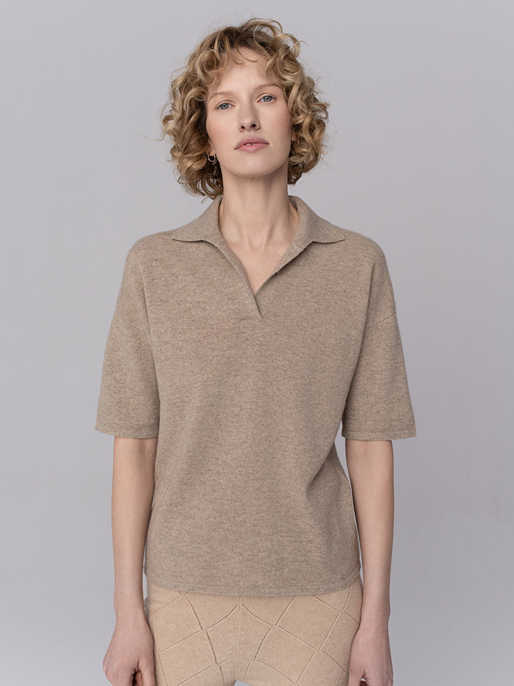 Bluzka kaszmirowa z kołnierzykiem