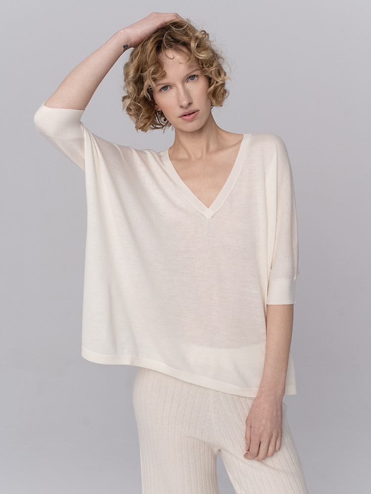 Kaszmirowa bluzka oversize