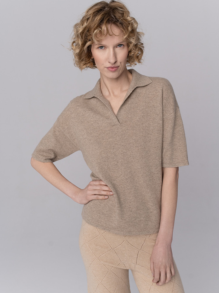 Bluzka kaszmirowa z kołnierzykiem