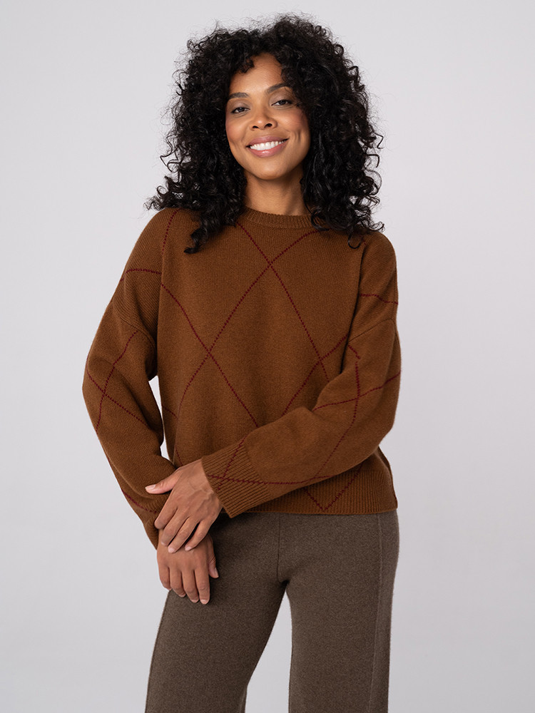 Sweter z kaszmiru w romby