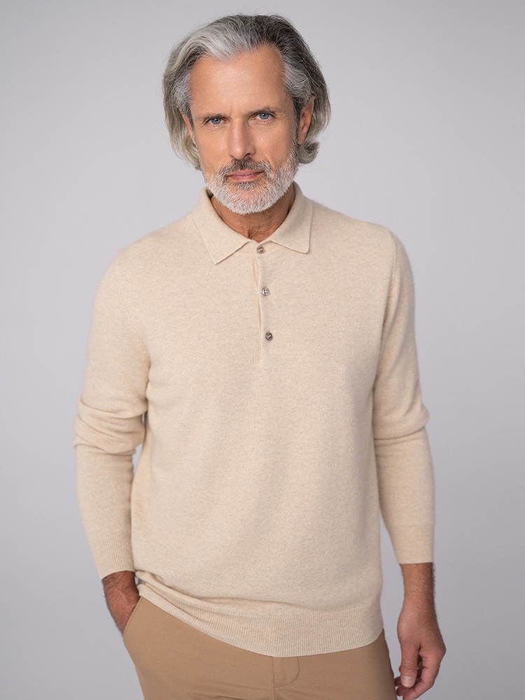 Sweter polo z kaszmiru