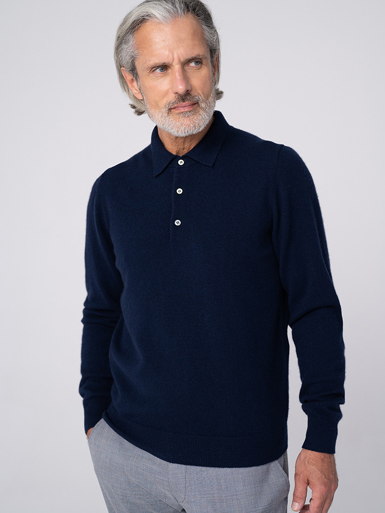 Sweter polo z kaszmiru