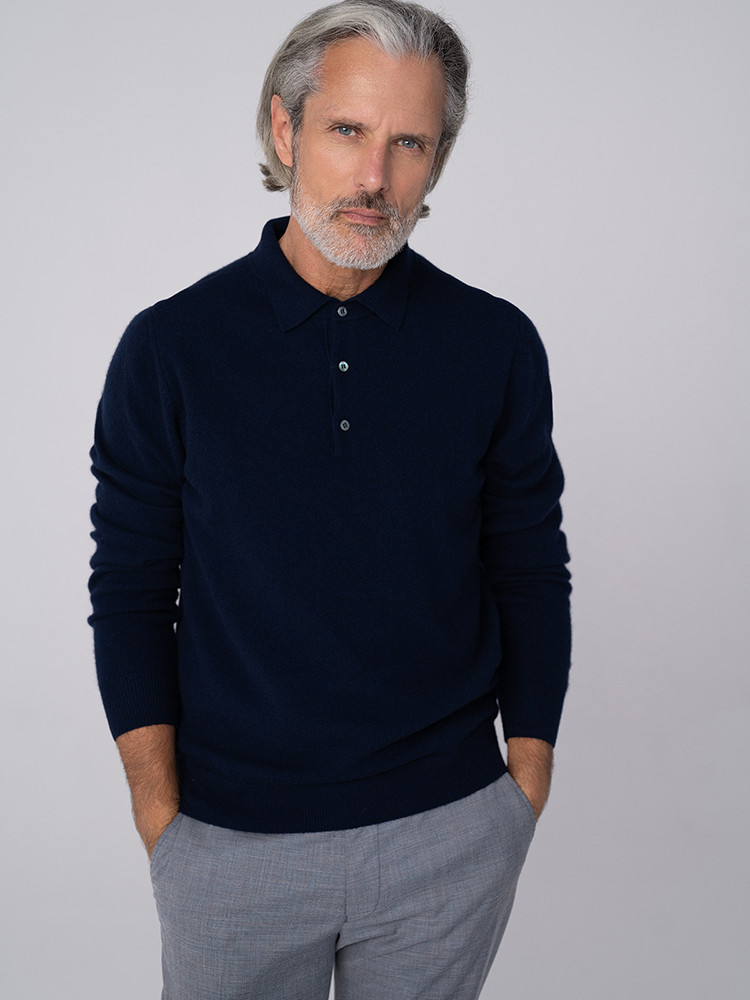Sweter polo z kaszmiru